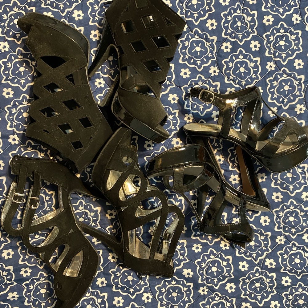 3 pair dress shoes ready for evening attire or proms or dinner events